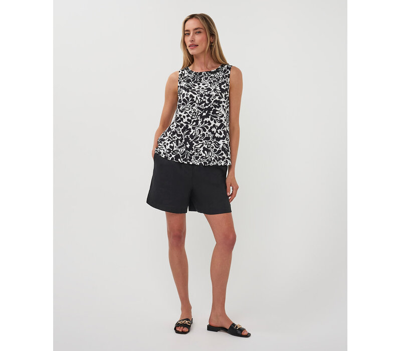 EsQualo 30202 Black & White Stretch Top