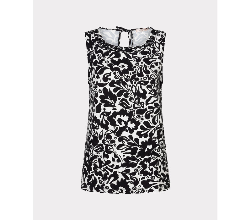 EsQualo 30202 Black & White Stretch Top