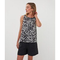 EsQualo 30202 Black & White Stretch Top