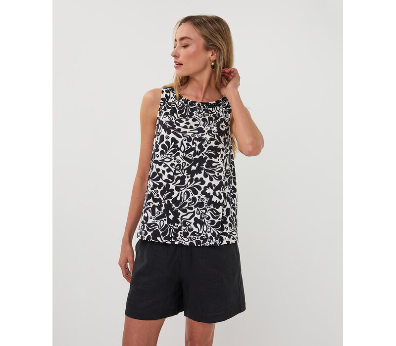 EsQualo 30202 Black & White Stretch Top