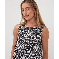EsQualo 30202 Black & White Stretch Top