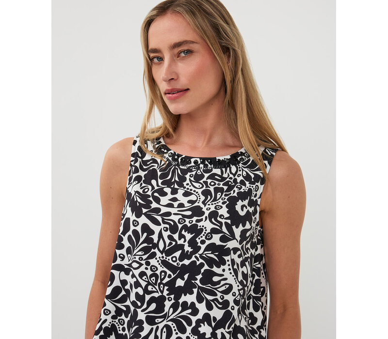 EsQualo 30202 Black & White Stretch Top