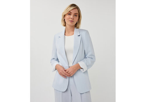 EsQualo S/S EsQualo 10037 Pale Blue Fine Crinkle Blazer