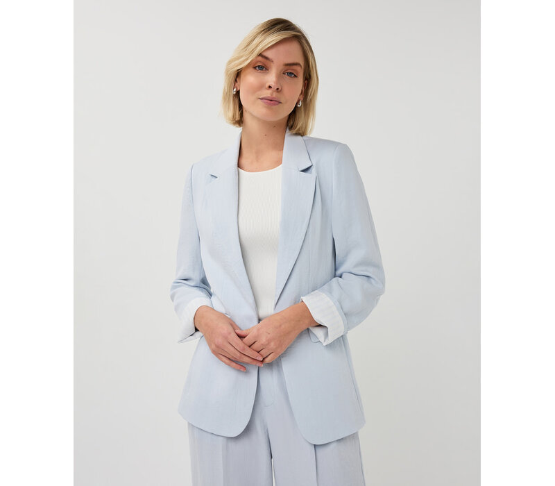 EsQualo 10037 Pale Blue Fine Crinkle Blazer