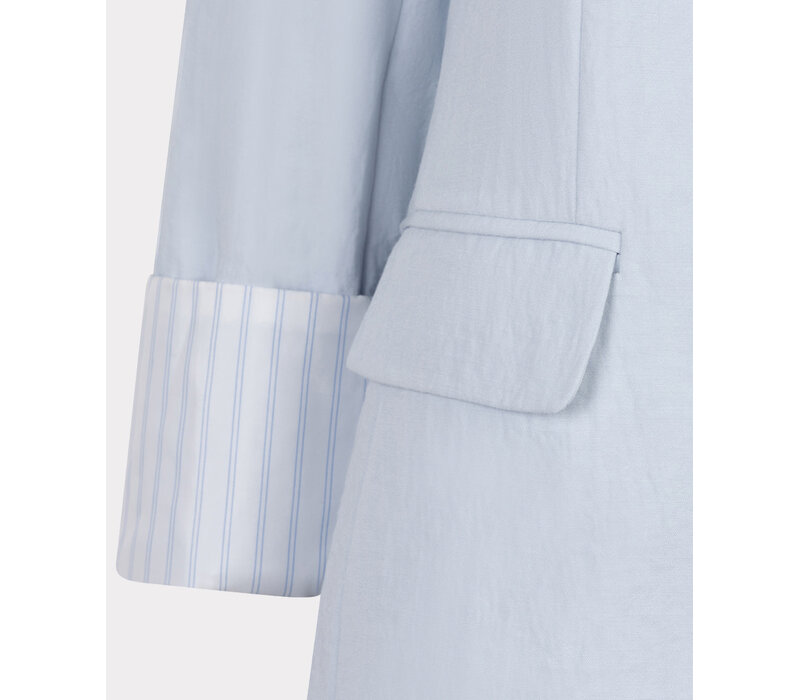 EsQualo 10037 Pale Blue Fine Crinkle Blazer