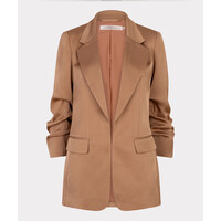 EsQualo 10000 Tan Ruched Sleeve Blazer
