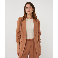 EsQualo 10000 Tan Ruched Sleeve Blazer