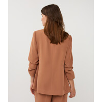 EsQualo 10000 Tan Ruched Sleeve Blazer