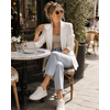 EsQualo S/S EsQualo 17200 Stripe Linen Mix Blazer
