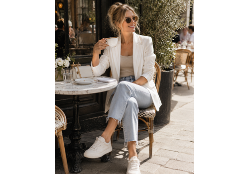 EsQualo S/S EsQualo 17200 Stripe Linen Mix Blazer
