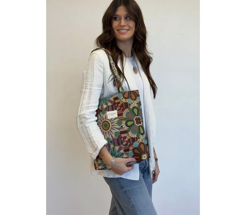 DE LA MUR “BOSPBOLA” Fabric Shoulder Bag