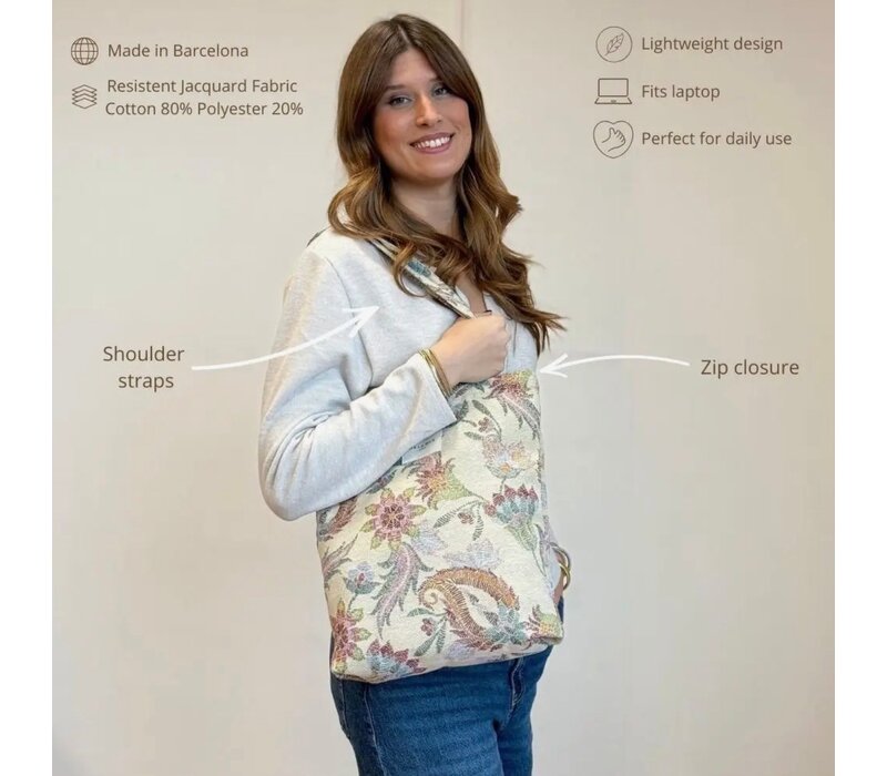 DE LA MUR “BOSBCCOLOR” Fabric Bag w/Zip