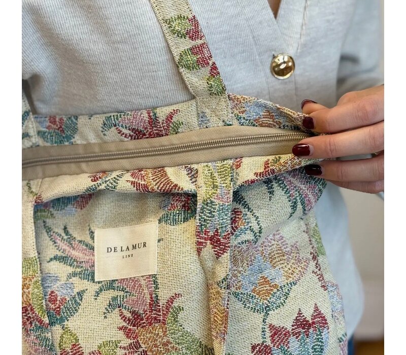 DE LA MUR “BOSBCCOLOR” Fabric Bag w/Zip