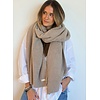 DE LA MUR DE LA MUR “SCARFNIEVE” Taupe Polar Fleece Scarf