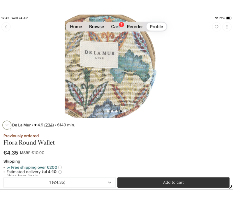 DE LA MUR “MONREFLORA” Circle Purse