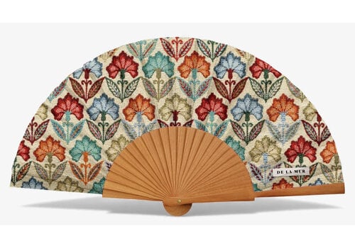 DE LA MUR DE LA MUR “VENTFLORA” Fabric/Wooden Fan