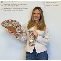DE LA MUR “VENTFLORA” Fabric/Wooden Fan