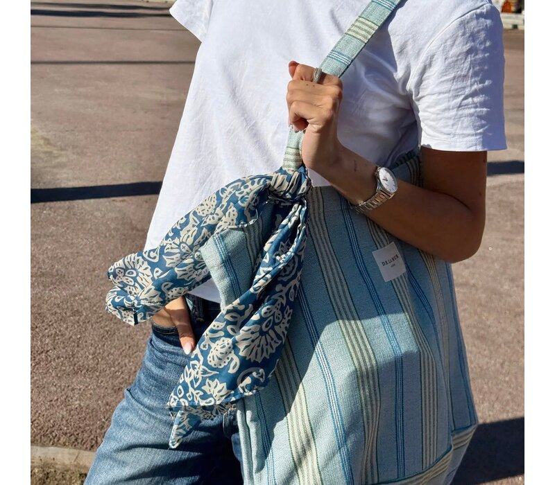 DE LA MUR Blue multi Scarf “AKAY”