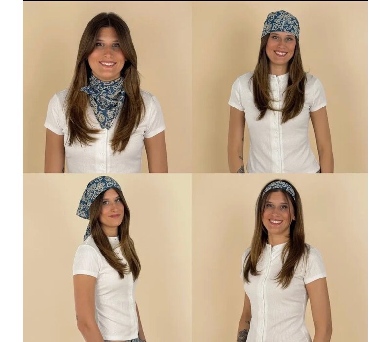 DE LA MUR Blue multi Scarf “AKAY”