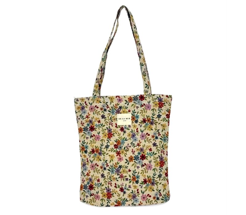 DE LA MUR “BLUM” Floral Fabric Bag w/Zip