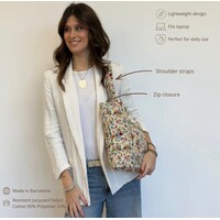 DE LA MUR “BLUM” Floral Fabric Bag w/Zip