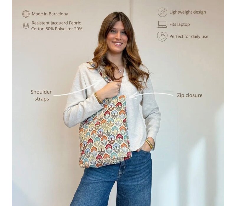 DE LA MUR “BOSPCFLORA” Fabric Bag w/Zip
