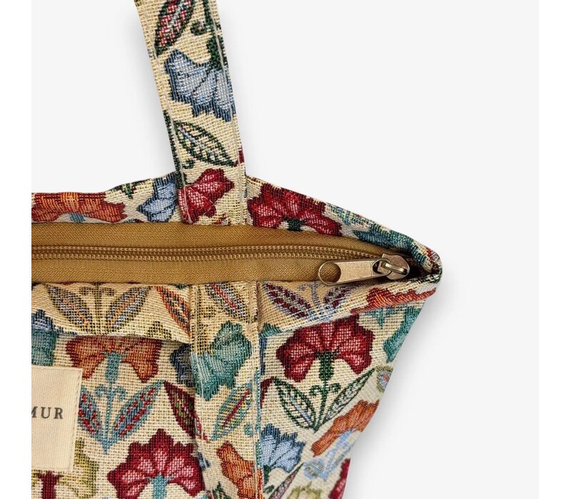 DE LA MUR “BOSPCFLORA” Fabric Bag w/Zip