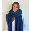 DE LA MUR DE LA MUR “BARIDI” Navy Polar Fleece Scarf