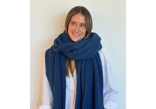 DE LA MUR DE LA MUR “BARIDI” Navy Polar Fleece Scarf