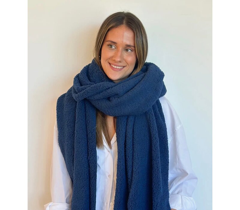 DE LA MUR “BARIDI” Navy Polar Fleece Scarf