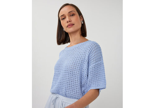 EsQualo S/S EsQualo 02036 Blue Open Knit Cardi