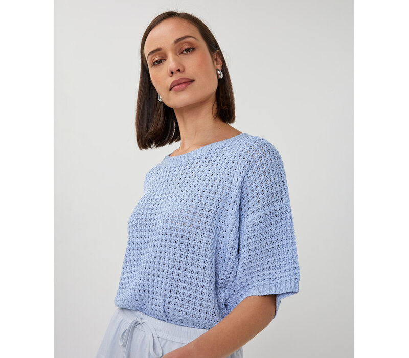 EsQualo 02036 Blue Open Knit Cardi