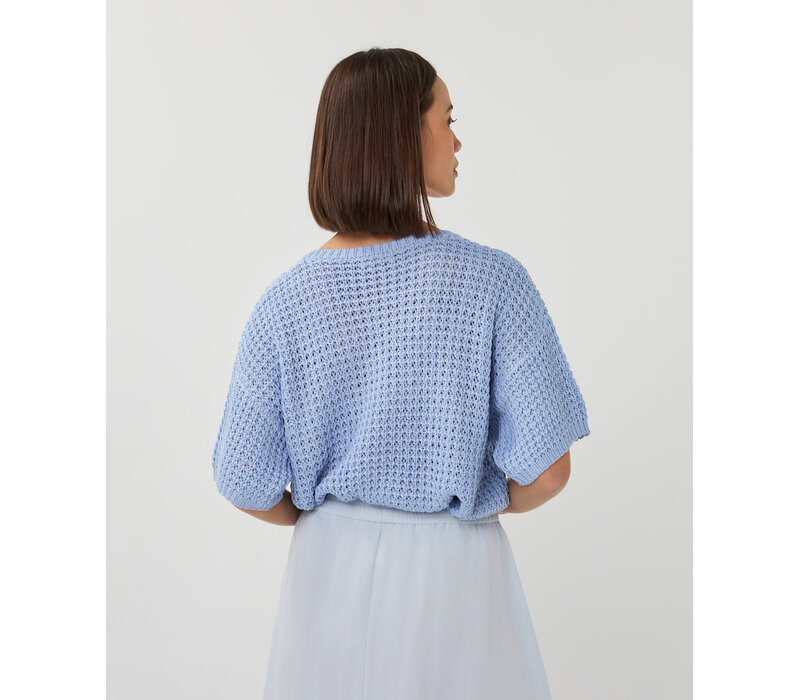 EsQualo 02036 Blue Open Knit Cardi