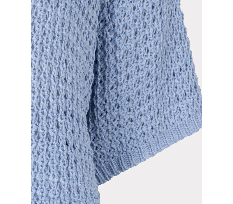 EsQualo 02036 Blue Open Knit Cardi