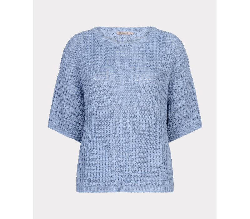 EsQualo 02036 Blue Open Knit Cardi