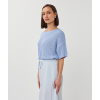 EsQualo 02036 Blue Open Knit Cardi