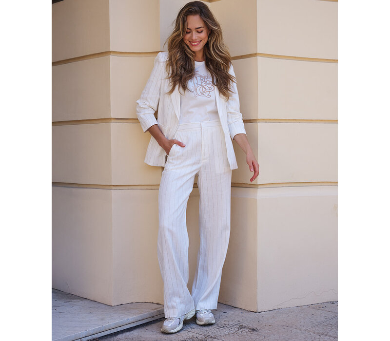 EsQualo 17201 Trousers Linen Striped