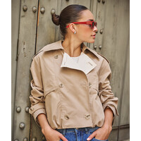 EsQualo 37014 Short Balloon Trench Coat