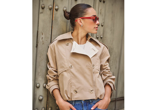EsQualo S/S EsQualo 37014 Short Balloon Trench Coat