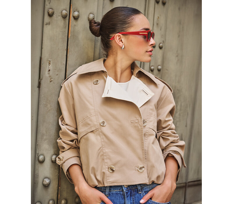 EsQualo 37014 Short Balloon Trench Coat
