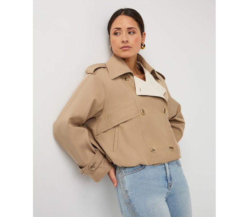 EsQualo 37014 Short Balloon Trench Coat