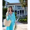 Pia Rossini S/S Pia Rossini KOA Straw Tote Bag w/Gold Chain