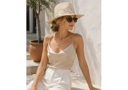 Pia Rossini S/S Pia Rossini RHIANNA Straw Fedora 50+SPF