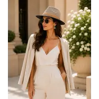 Pia Rossini FARRAH Natural/Black Sun Hat