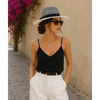 Pia Rossini TAYLOR Straw Fedora Hat