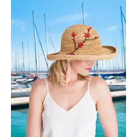 Pia Rossini VANESSA - Embroidered Raffia Hat