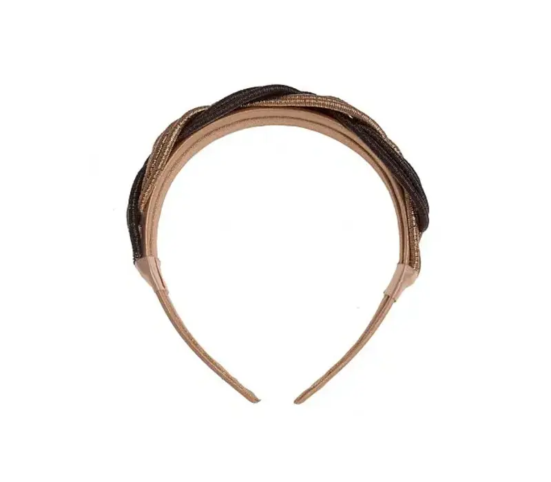 Flormoda DC0007 Blk/Gold Plaid Headband