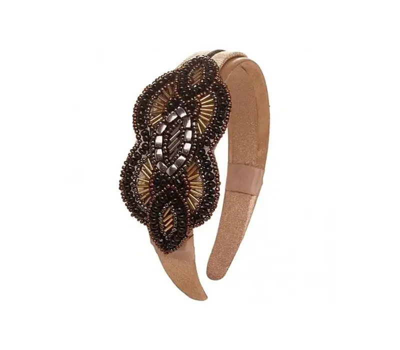 Flormoda DC0012 Blk/Gold Aria Headband
