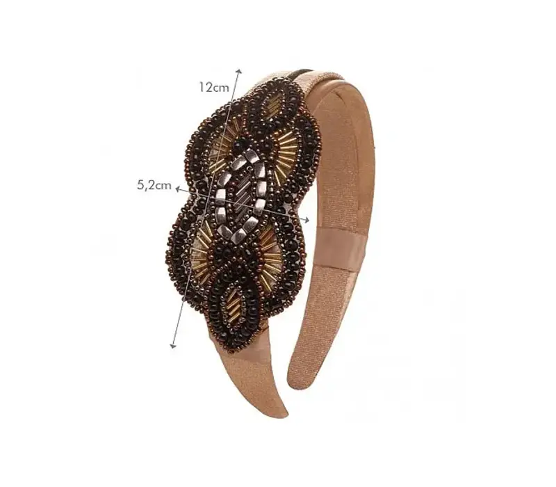 Flormoda DC0012 Blk/Gold Aria Headband