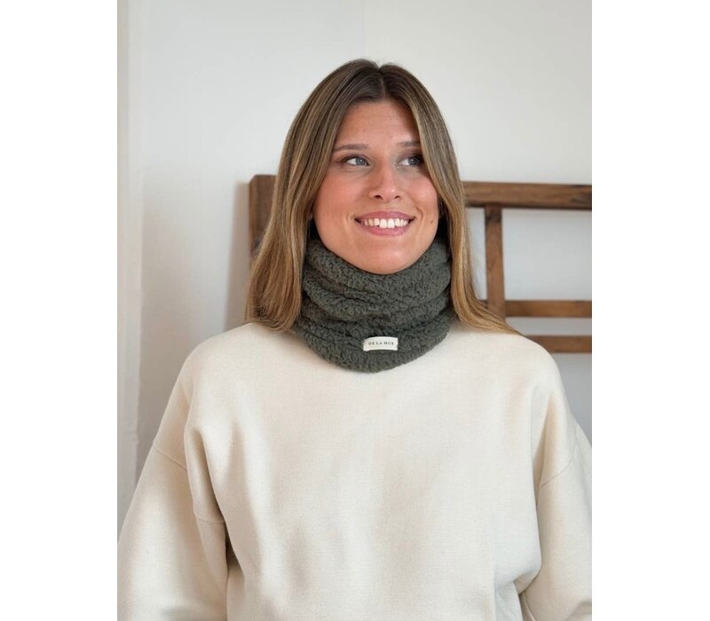DE LA MUR “BARIDI” Olive Fleece Neck Warmer